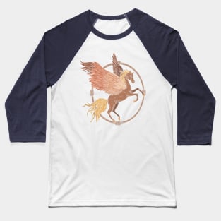 Flying pegasus in a wooden frame Baseball T-Shirt